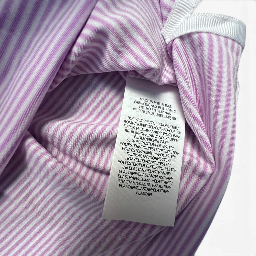 Wyndham Championship Shirt Polo Womens Large Purple Stripe RLX Ralph Lauren Golf